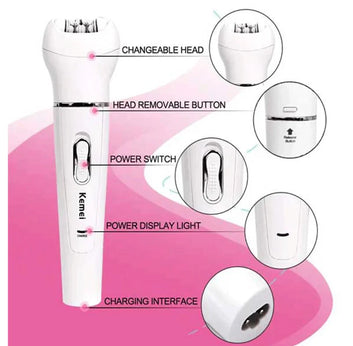 Kemei 5-in-1 Multifunctional Beauty Device-للعناية بالوجه والشعر والجسم